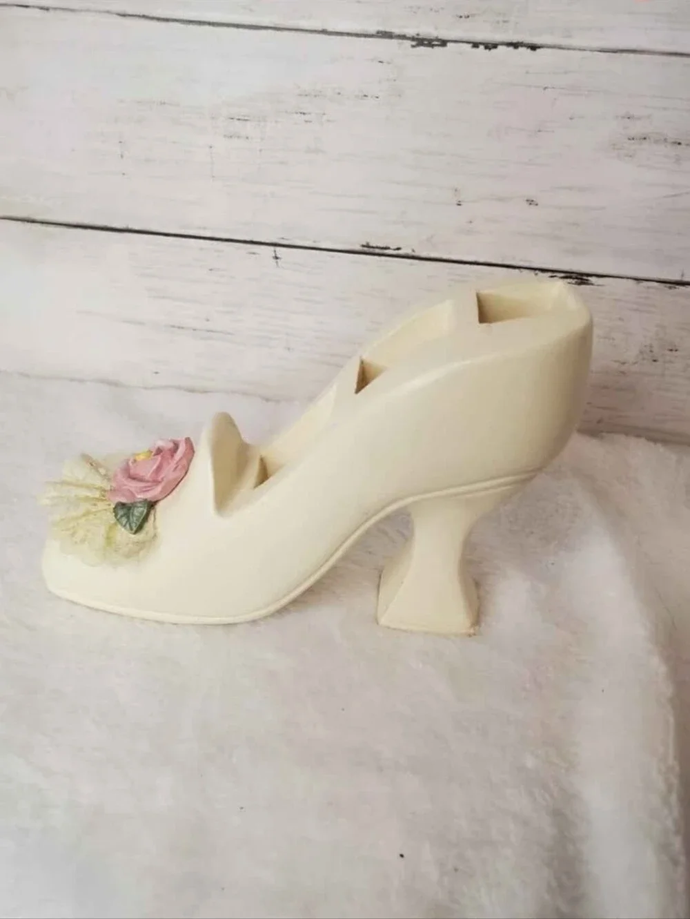 Vintage Victorian Wooden High Heel Lipstick Holder Cottagecore Grandmacore Mcm